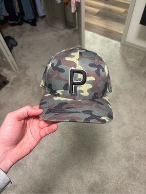 Puma Camouflage Baseball Cap with Black 'P' Patch